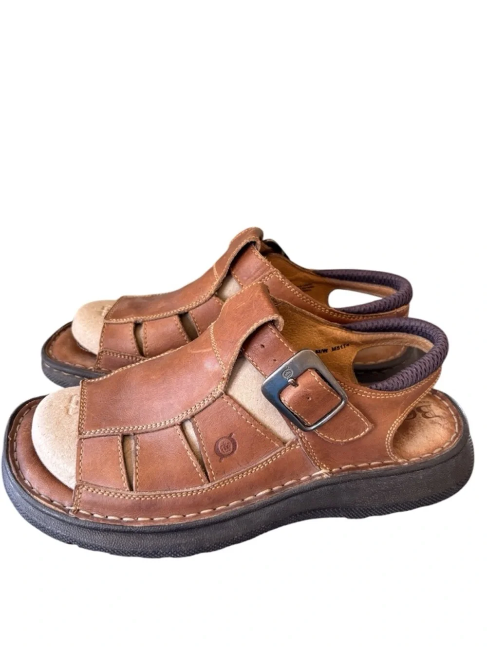 Born Joshua Brown Leather Open Toe‎ Fisherman’s Sandal Size 10 / EU 44